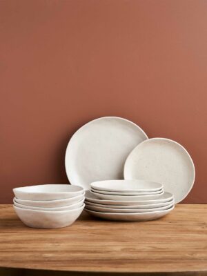 12pc Earth Dinner Set / Natural