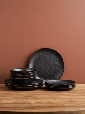 12pc Earth Dinner Set / Black