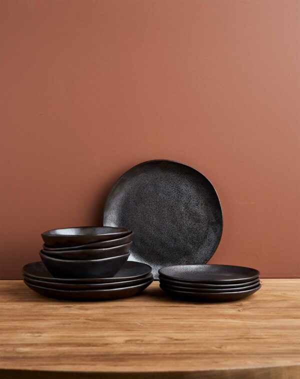 12pc Earth Dinner Set / Black